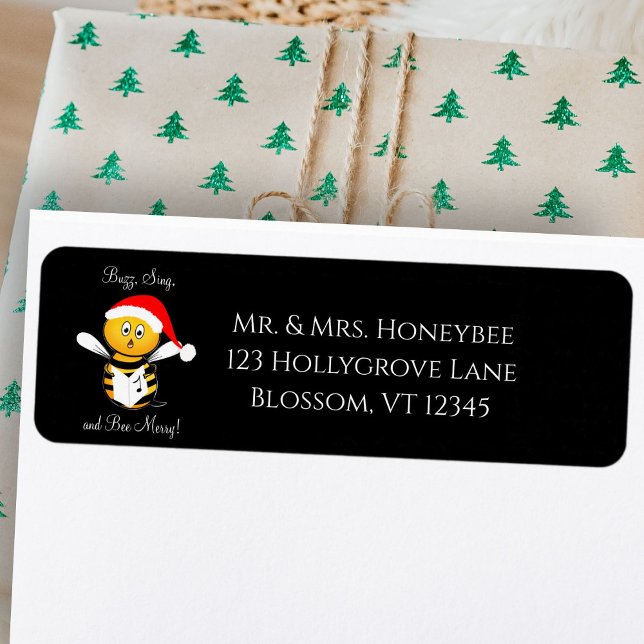 Christmas Bee Singing Bee Merry! Return Address (Creator Uploaded)