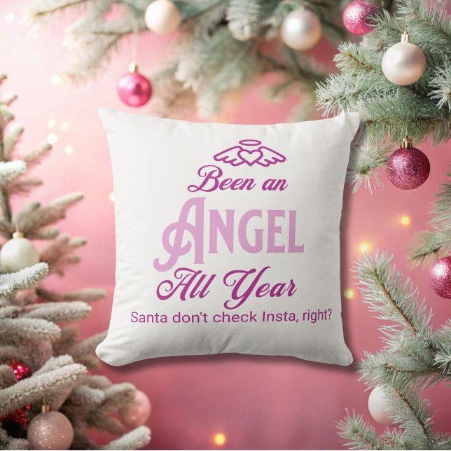 Christmas Been An Angel Throw Pillow (Creator Uploaded)