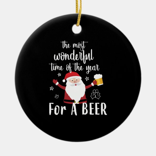 Christmas Beer Ceramic Tree Decoration (Front)