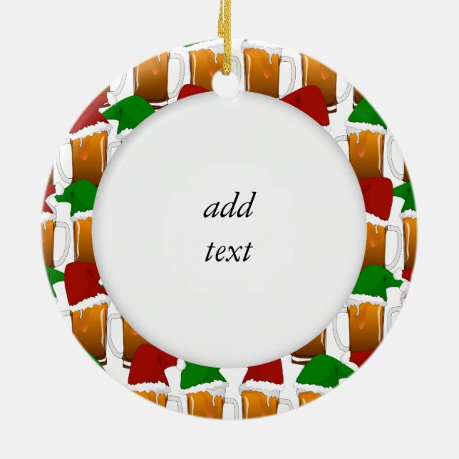 Christmas Beer Cheer Ceramic Tree Decoration (Back)