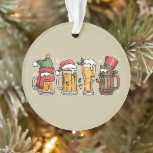 Christmas Beer Drinking Lover Gift Party Spirit  Ornament