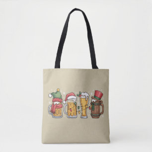 Christmas Beer Drinking Lover Gift Party Spirit Tote Bag
