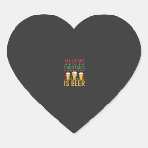 Christmas Beer Holiday Drinking Heart Sticker
