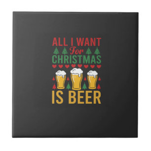 Christmas Beer Holiday Drinking Tile