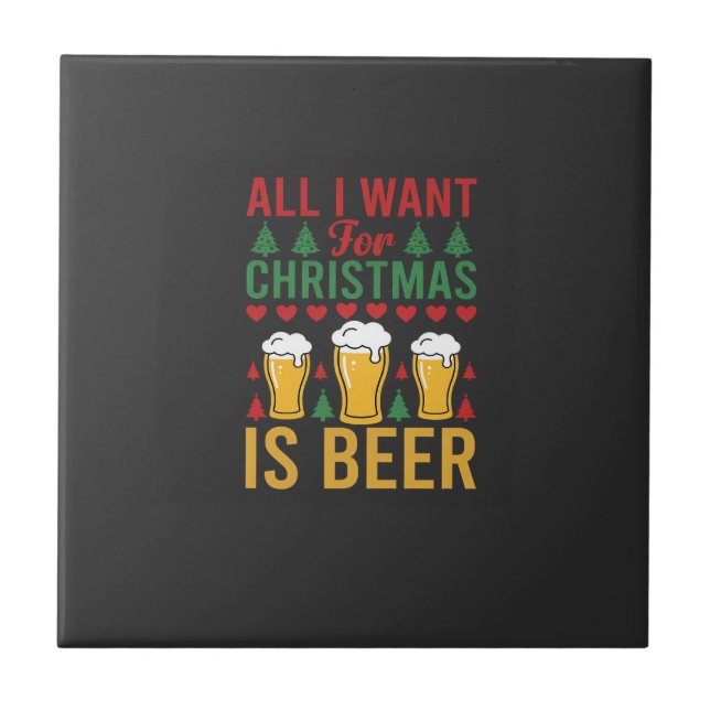 Christmas Beer Holiday Drinking Tile (Front)