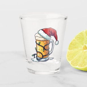 Christmas Beer Wrapped With Xmas Lights  Shot Glass