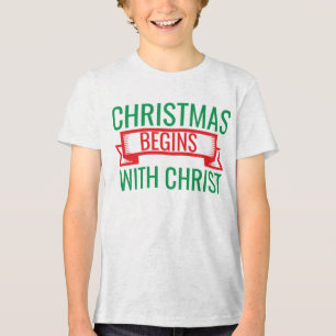 Christmas Begins with Christ-15523 T-Shirt Hoodie Tri-Blend Shirt