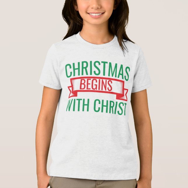 Christmas Begins with Christ-15523 T-Shirt Hoodie Tri-Blend Shirt (Front)