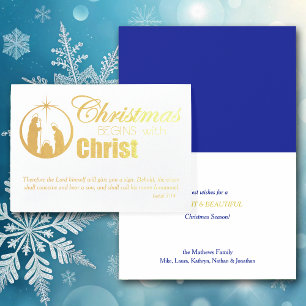 Christmas Begins with Christ Foil Card