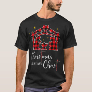 Christmas Begins With Christ Jesus Cross Christian T-Shirt