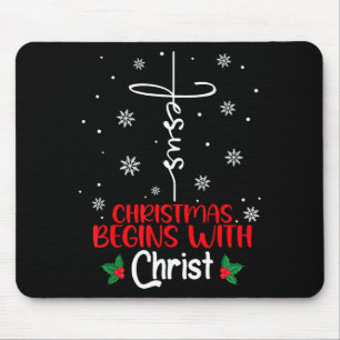 Christmas Begins With Christ Religious Christmas X Mouse Pad