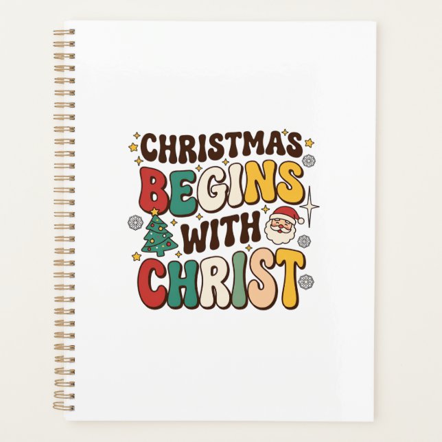 Christmas Begins With Christ Santa Tree Design Planner (Front)