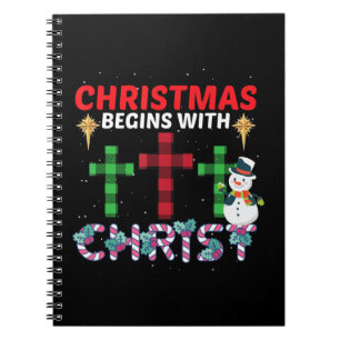 Christmas Begins With Christ Snowman Christian Rel Notebook