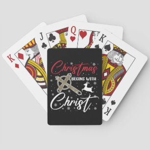 Christmas Begins With Christ Xmas Christian Playing Cards