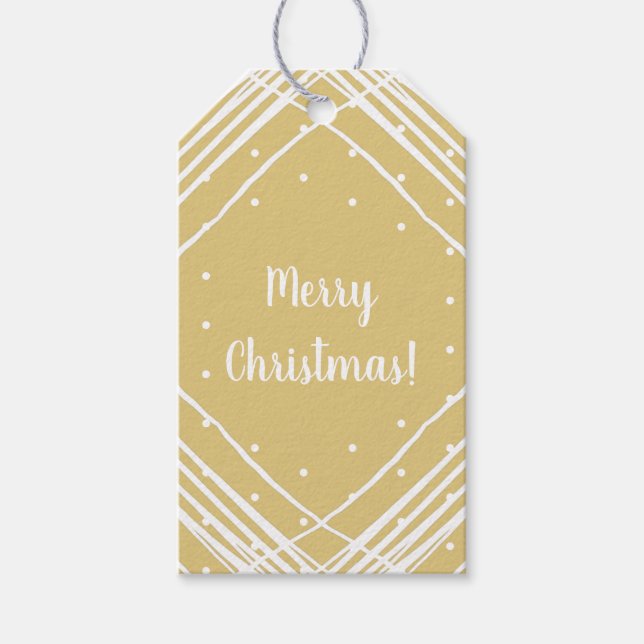 Christmas Beige Merry Christmas Gift Tags (Front)