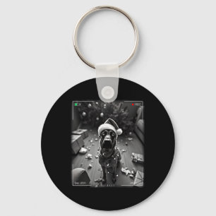 Christmas Belgian Malinois Caught On Camera Key Ring