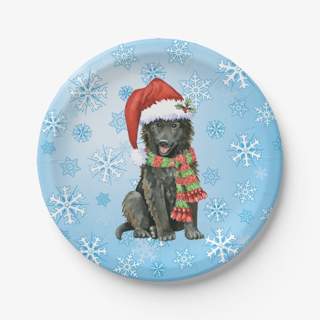 Christmas Belgian Sheepdog Paper Plate (Front)