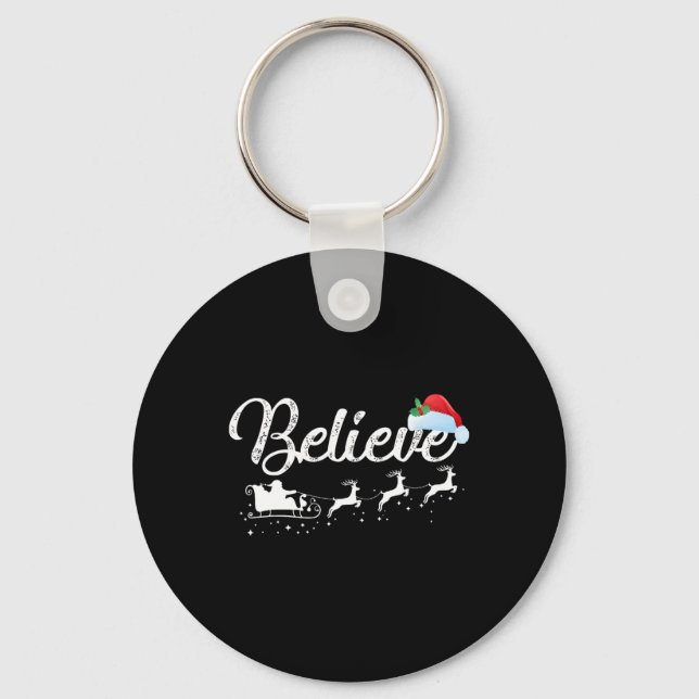 Christmas  - Believe in Santa Claus   Key Ring (Front)