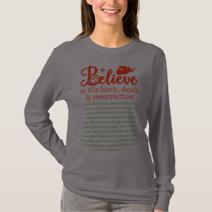 Christmas Believe Jesus Grey Red Green Long Sleeve T-Shirt