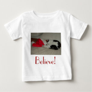 Christmas Believe Kitty Cat Baby T-Shirt