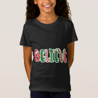 Christmas Believe Lights Santa Hat Candy Cane Elf 
