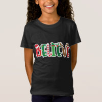 Christmas Believe Lights Santa Hat Candy Cane Elf