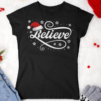 Christmas Believe Santa Claus - Santa Hat Black