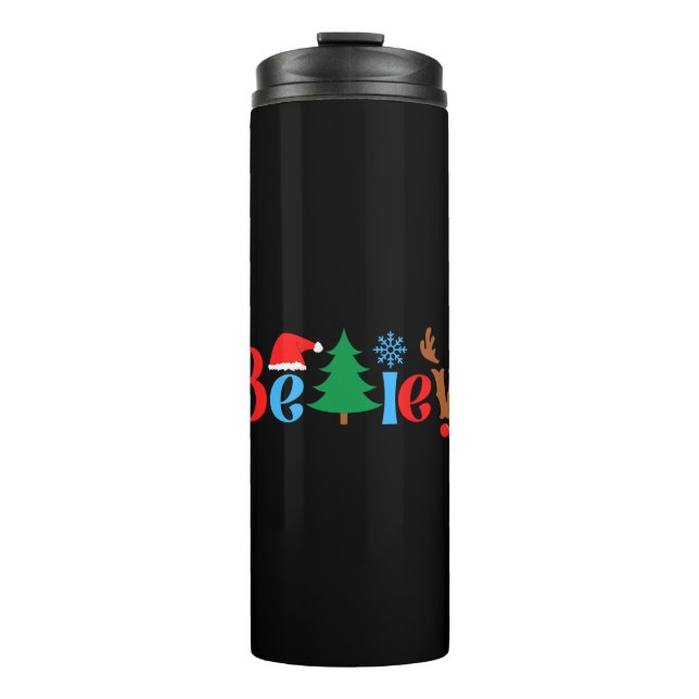 Christmas Believe Thermal Tumbler (Front)