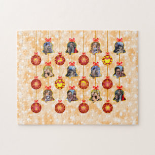 Christmas Bell & Ball Ornaments 6 Photos L-Peach Jigsaw Puzzle