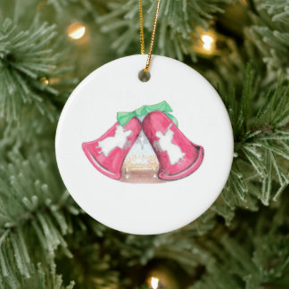Christmas Bell Creche Ceramic Tree Decoration