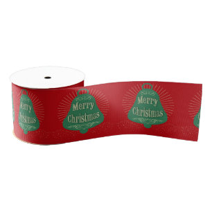 Christmas bell grosgrain ribbon