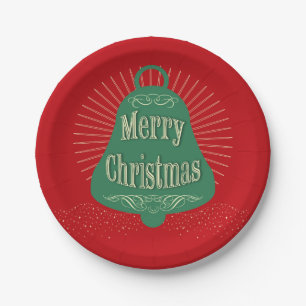 Christmas bell paper plate