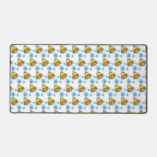 Christmas Bell Snowflake Holiday Pattern Desk Mat