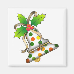 Christmas Bell with Holly-12 Magnet