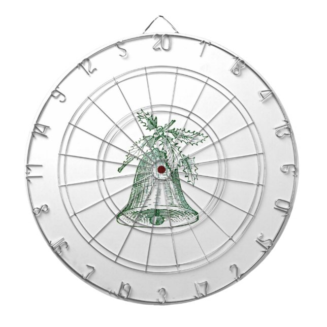 Christmas Bell with Holly Dartboard (Front)