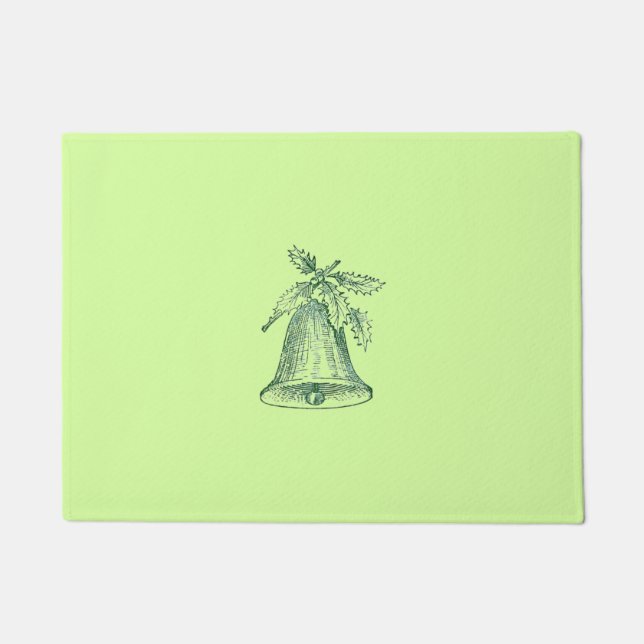 Christmas Bell with Holly Doormat (Front)