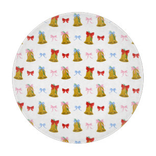 Christmas Bells and Christmas Bows Preppy Classic  Cutting Board