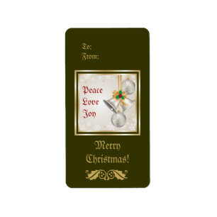 Christmas Bells And Ornaments Avery Label