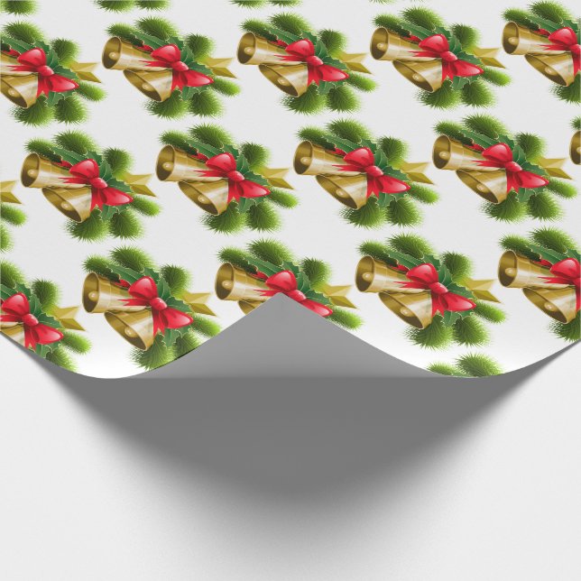 Christmas Bells and Ribbon Wrapping Paper (Corner)