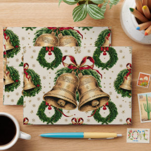 Christmas Bells and Wreaths Envelope