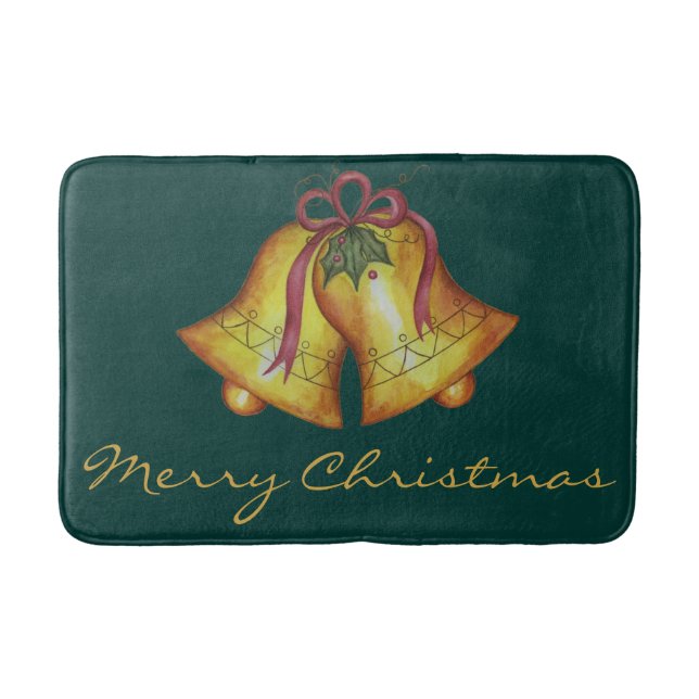 Christmas Bells Bathroom Rug Mat Decoration (Front)