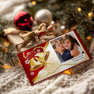Christmas Bells & Beads Your Photo Holiday Card