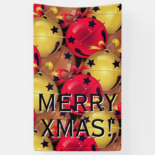 Christmas Bells Bows Snowflakes Holiday Banner (Vertical)
