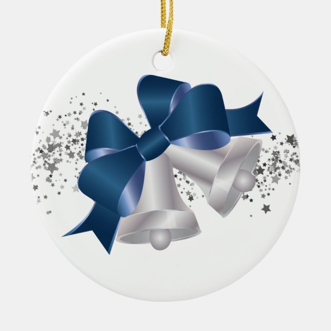 Christmas Bells  Ceramic Tree Decoration (Front)