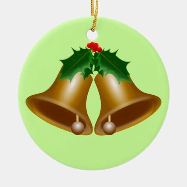 Christmas Bells Ceramic Tree Decoration (Front)