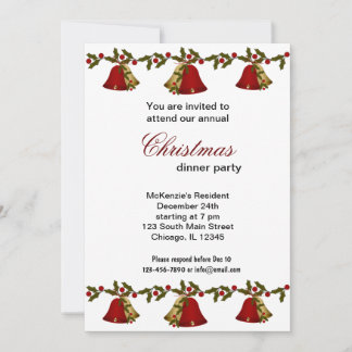 Christmas Bells dinner Invitation