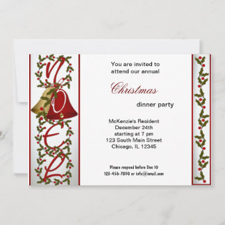 Christmas Bells dinner Invitation