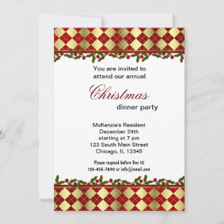 Christmas Bells dinner Invitation