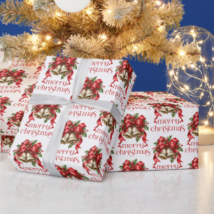 Christmas Bells & Holly Decoration Wrapping Paper