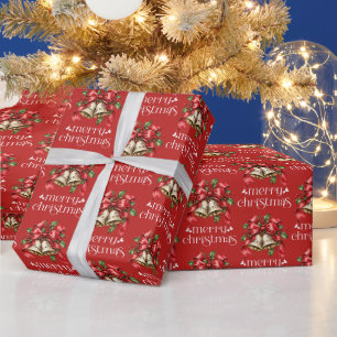 Christmas Bells & Holly Decoration Wrapping Paper